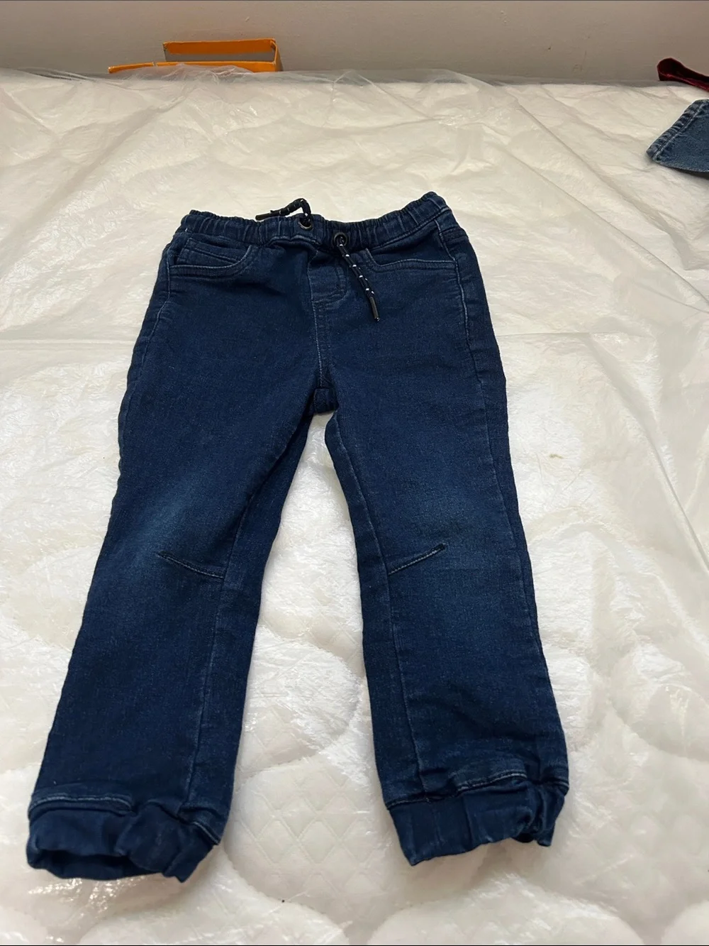 Toddler Navy Pull-On Jogger Jeans with Elastic Waist